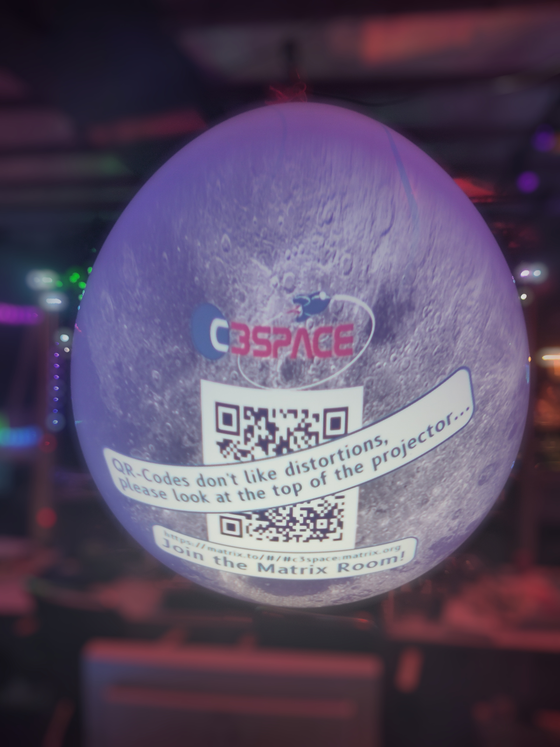 projection mapped moon